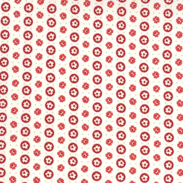 Moda Minick & Simpson Roselyn Circle Dot Ivory Red 14913 16