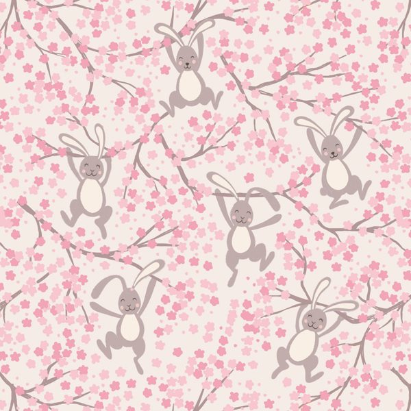 Lewis & Irene Bunny Hop A526 roze Quiltstof