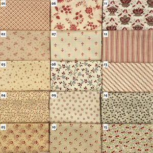 04A Beige Rood serie Quiltstof Patchworkstof
