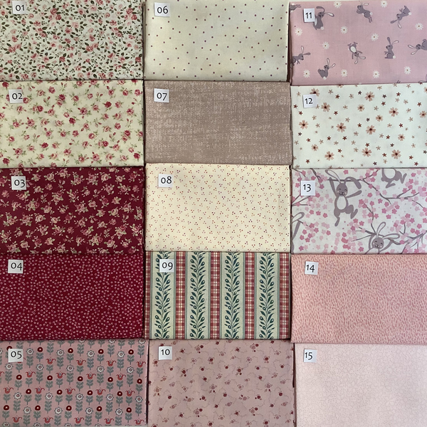 02A Roze serie Quiltstof Patchworkstof