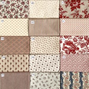 04A Beige Rood serie Quiltstof Patchworkstof