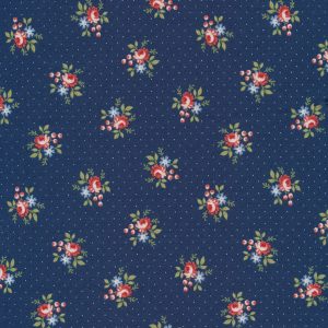 Moda Minick & Simpson Belle Isle 14925-15 Dotted Floral Ditsy Navy