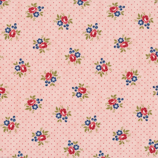 Moda Minick & Simpson Belle Isle 14925-17 Dotted Floral Ditsy Pink