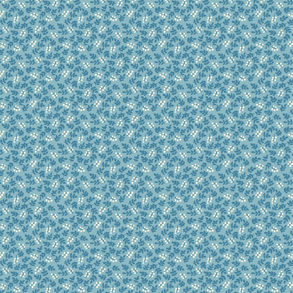 Windham Fabrics Petite Perennials Sweet Leaf Lancaster Blue 52535-2