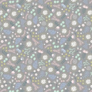 Lewis & Irene Fairy Lights D# A310.2 Magical Flowers on Grey