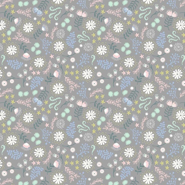 Lewis & Irene Fairy Lights D# A310.2 Magical Flowers on Grey
