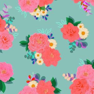 Ruby Star Society Melody Miller Camellia in Ocean RS0036 1212 Backing