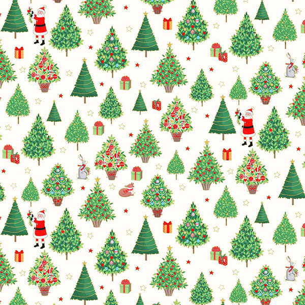 Makower Merry Christmas Trees 2481 Q