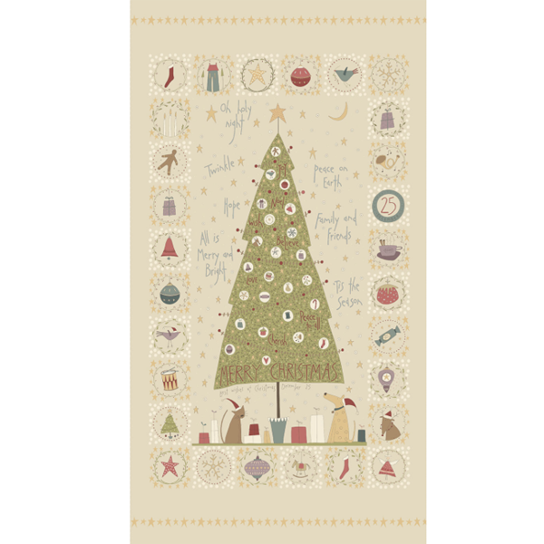 Henry Glass Anni Downs O Christmas Tree 2823P 33 Panel
