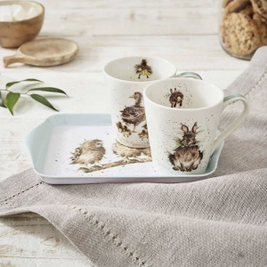Wrendale Hannah Dale Duck and Hare Mug and Tray set