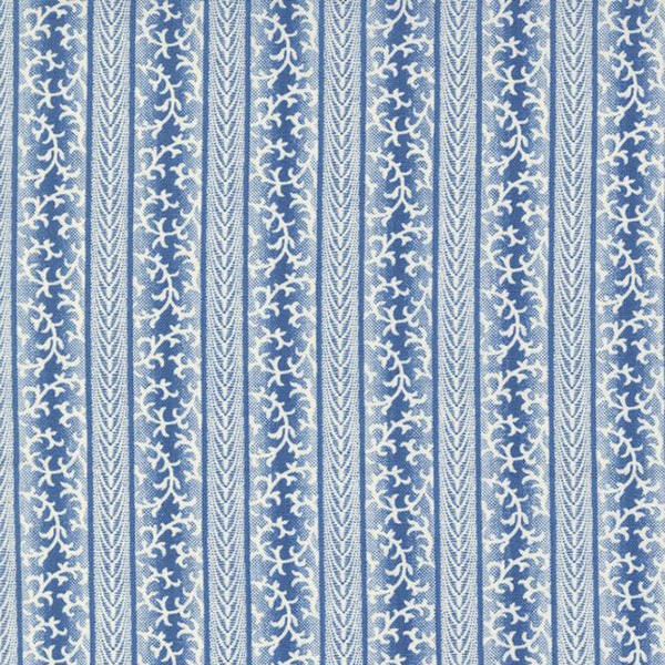 Moda Betsy Chutchian Amelia's Blues Blue Pinch and Pleat Stripes Vines 31656 11