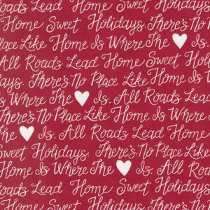 Moda Deb Strain Holidays At Home Berry Red Text and Words 56072 25