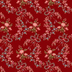 Henry Glass Michelle Yeo Yeoville 3014-88 Floral Swags Red