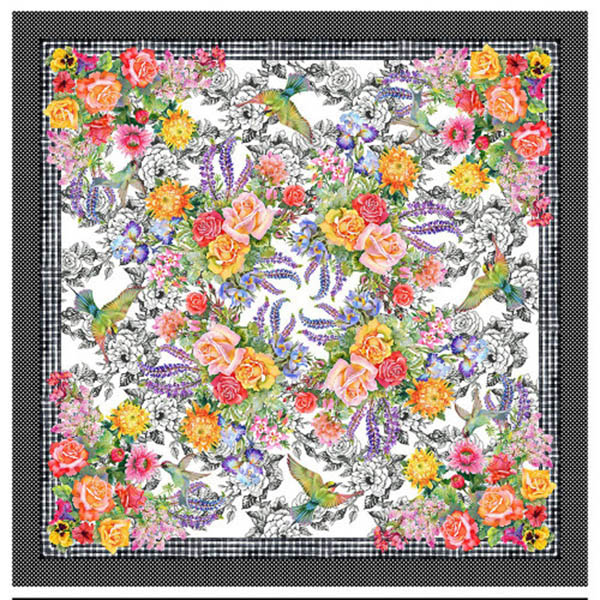 In The Beginning Fabrics Jason Yenter Decoupage Garden Floral Square Panel