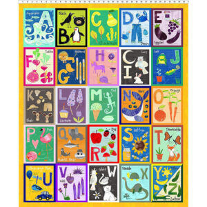 In The Beginning Fabrics Jennifer Heynen ABC's of Color Animal Alphabet Panel