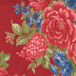 Moda Minick & Simpson Belle Isle 14920-12 Cabbage Roses Red