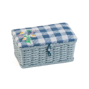 Hobby Gift Wild Floral Plaid Small Wicker Basket Sewing Box HGSWE\604