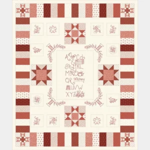 Marcus Fabrics Plumcute Designs Red White and Beautiful R560719P Sampler Panel Red