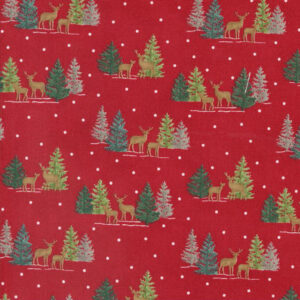 Moda Deb Strain Woodland Winter Cardinal Red 56095 13 Tiny Tree Deer Novelty