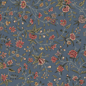 Marcus Fabrics The Smitsonian Institution Freedom Rings Medium Florals R651372D Blue Stof om te Quilten