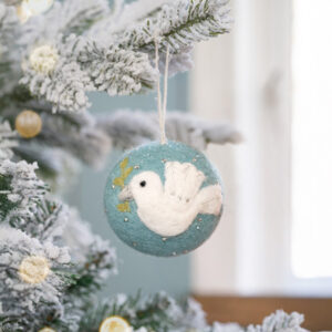 Sjaal met Verhaal Vredesduifje Kerstbal Hanger