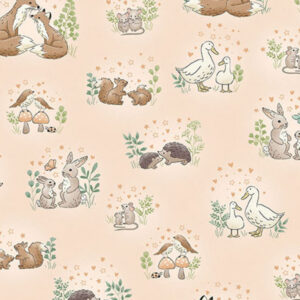 Makower Little Ones Hugs Coral 189 C Stof om te Quilten