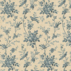 Moda French General Fleur De Paris Pearl French Blu 13996 12 Oiseaux Florals Birds