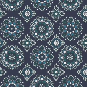 Art Galery Fabrics Love to Pieces Mandala Drops Midnight LPC 1428 Quiltstof Patchworkstof