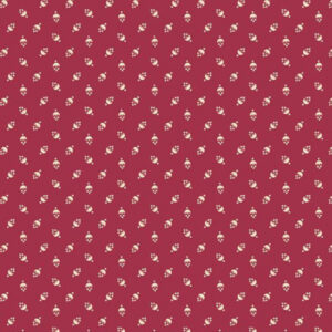 Marcus Fabrics Sew'n Wild Oaks Timeless Stitches Flower Buds R602019D Red Stof om te Quilten