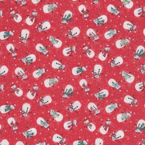 Makower Country Christmas Snowman red 232 R Stof om te Quilten