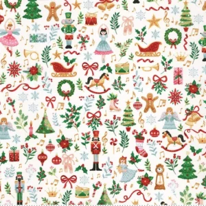 Makower The Nutcracker Fairytale Cream 223 Q Stof om te Quilten