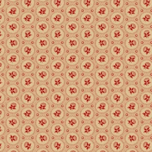 Andover Jo Morton Trunk Treasures Medallion Rose Crimson 7641 R1 Quiltstof Patchworkstof