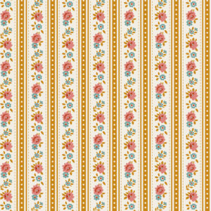 100683 Tilda Village Life Agnes Ochre Cream Stof om te Quilten