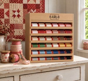 Originele echt houten Aurifil Garenklosjes kast